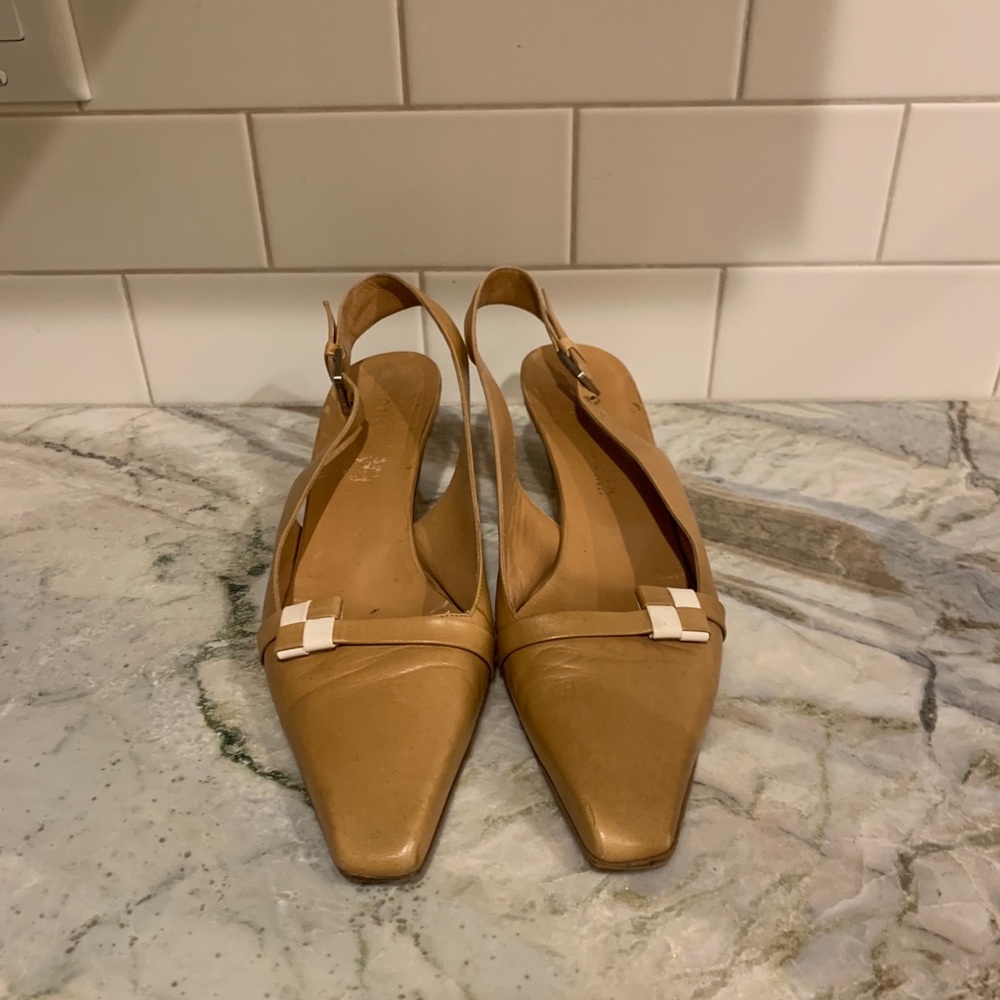 Bottega Veneta - Slingback Pointed Square Toe Heel